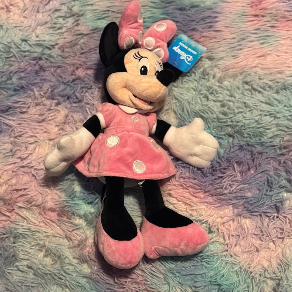 Disney Minnie Mouse Pink and Black Plush Toy